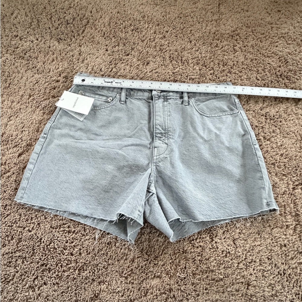 NWT new 31 Anthropologie unpublished emma Gray Denim Jean shorts mom fit - Picture 15 of 17